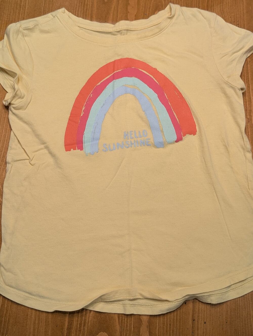 Gap Kids S/S Graphic Tee, Girl's XL 12, Yellow with Rainbow, EGU